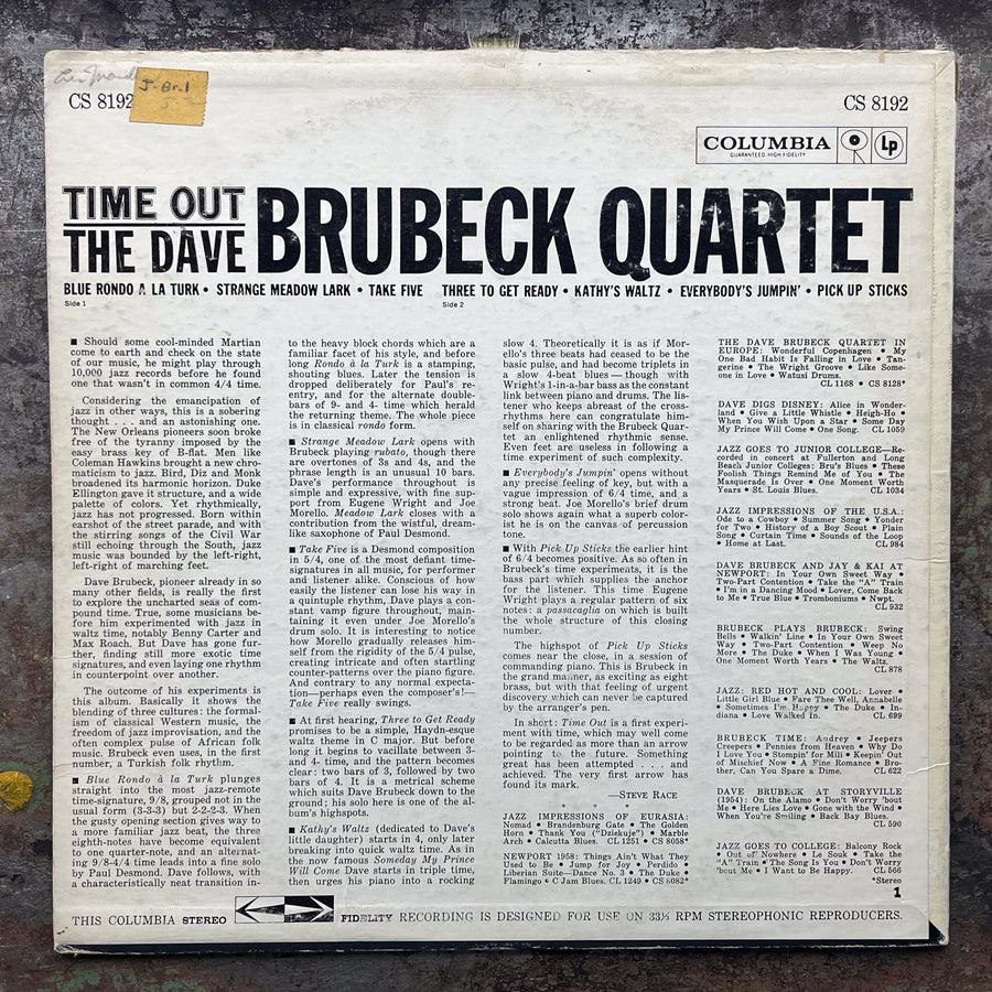 Dave Brubeck Quartet – Time Out 180g