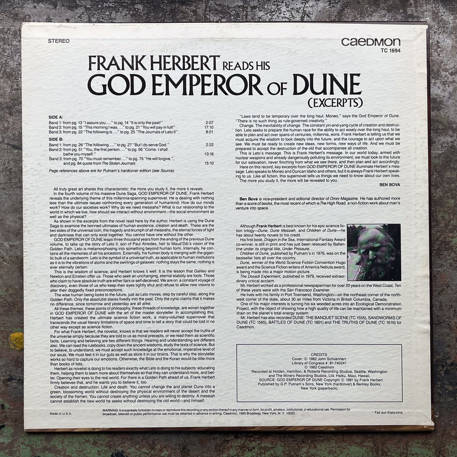 Frank Herbert - Frank Herbert Reads His God Emperor Of Dune (Excerpts)
