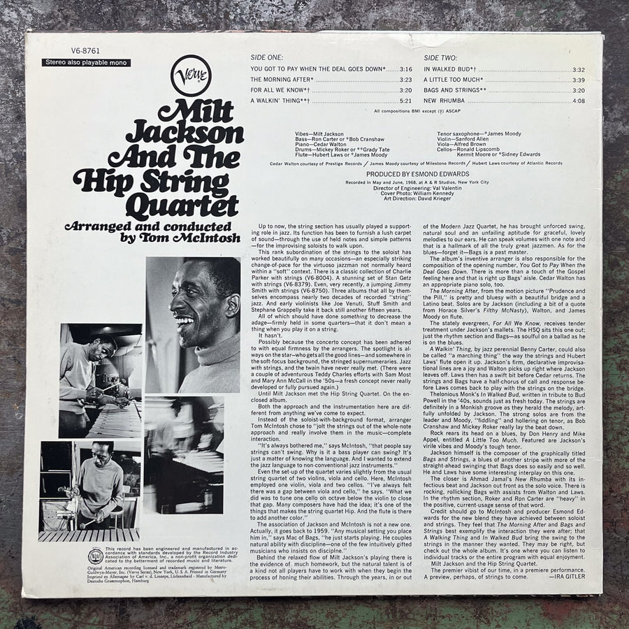 Milt Jackson, The Hip String Quartet - Milt Jackson & The Hip String Quartet